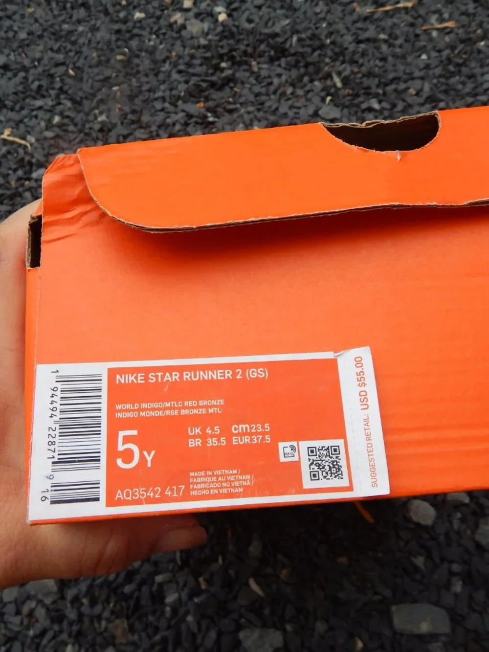 Nike Star Runner 2 GS Kids Running Shoes Indigo Size 5Y Big Kid Never Worn